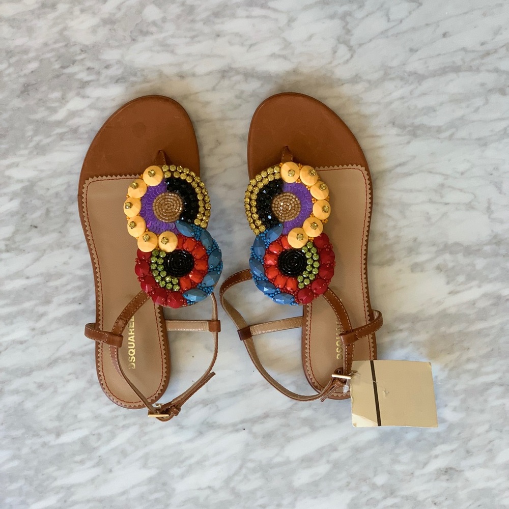 NWT DSquared Jeweled Sandals